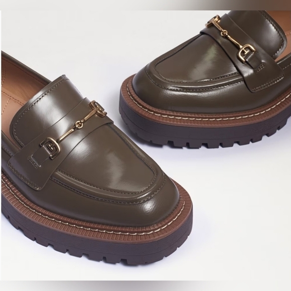 Sam Edelmen Laurs Lug Sole Leather Chunky Platform Loafer Size 8 - Picture 1 of 13